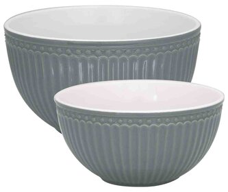 Sada dvou porcelánových misek Alice Stone Grey