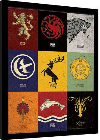 Obraz na zeď - Hra o Trůny (Game of Thrones) - Sigils, 30 × 40 cm