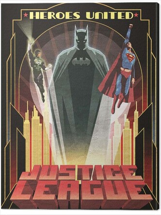 Obraz na plátně DC Comics - Heroes United, 2 - 60×80 cm