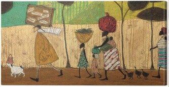 Obraz na plátně Sam Toft - Doris Helps Out on the Trip to Mzuzu, 2 cm - 60×30 cm