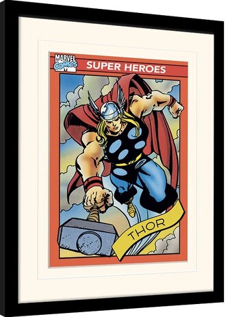Obraz na zeď - Marvel Comics - Thor Trading Card, 34.3 × 44.5 cm
