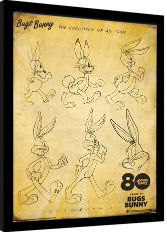 Obraz na zeď - Looney Tunes - Bugs Bunny The Evolution Of An Icon, 34.3 × 44.5 cm