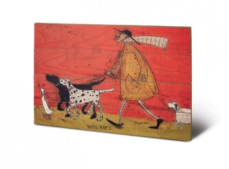 Dřevěný obraz Sam Toft - Walkies, 59 × 40 cm