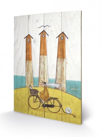 Dřevěný obraz Sam Toft - The Square, The Round and The Arched, 40 × 59 cm