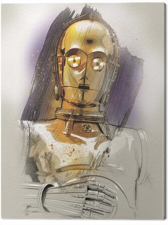 Obraz na plátně Star Wars The Last Jedi - C - 3PO Brushstroke, 2 - 60×80 cm