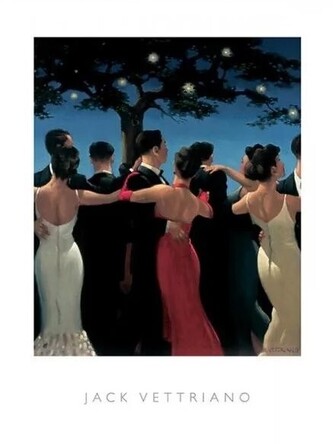 Umělecký tisk Waltzers, 1992, Jack Vettriano, 40 × 50 cm