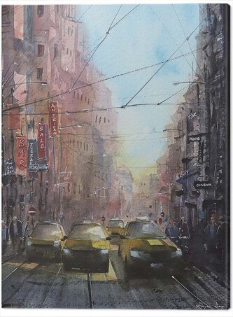 Obraz na plátně Rajan Dey - New York on a Sunny Afternoon, 2 - 40×50 cm