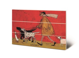 Dřevěný obraz Sam Toft - Walkies, 20 × 29.5 cm