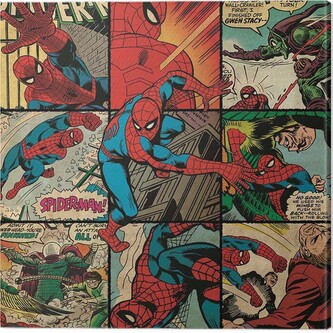 Obraz na plátně Spider-Man - Squares, 2 cm - 40×40 cm