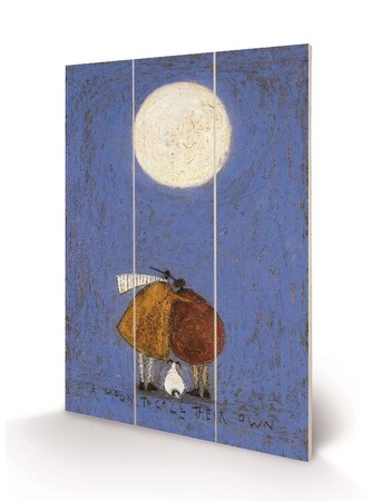 Dřevěný obraz Sam Toft - A Moon To Call Their Own, 40 × 59 cm