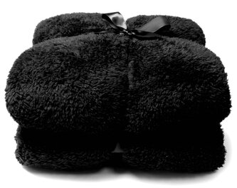 Heboučká deka Teddy černá