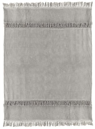 Lehký přehoz s třásněmi Saba v zámecké šedé