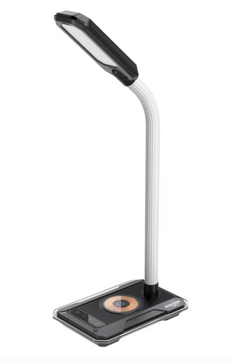 LED stolní lampička Immax GAMER RGB, QI nabíjení , USB výstup černá