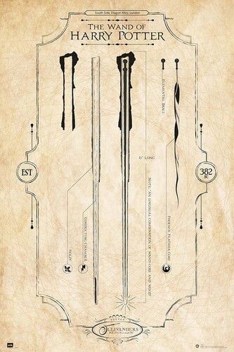 Plakát, Obraz - Harry Potter - The Wand, 61 × 91.5 cm