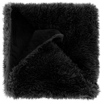 Hřejivý přehoz Olaf chlupatý černý
