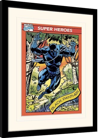 Obraz na zeď - Marvel Comics - Black Panther Trading Card, 30 × 40 cm