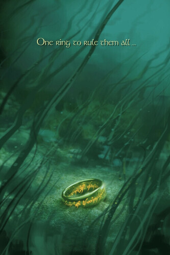Umělecký tisk Pán prstenů - One ring to rule them all, 26.7 × 40 cm