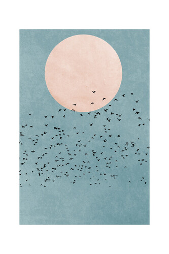 Plakát, Obraz - Kubistika - Fly away, 40 × 60 cm