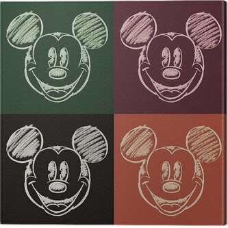 Obraz na plátně Mickey Mouse - Chalk Faces, 2 - 40×40 cm