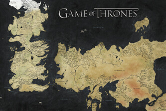 Umělecký tisk Game of Thrones - Westeros Map, 40 × 26.7 cm