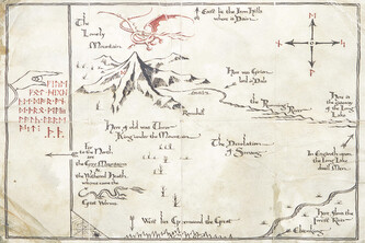 Umělecký tisk Hobbit - Map of The Unexpected Journey, 40 × 26.7 cm