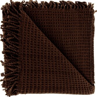 Hřejivý pléd s třásněmi Selien hnědý