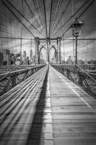 Plakát, Obraz - Melanie Viola - NEW YORK CITY Brooklyn Bridge, 80 × 120 cm