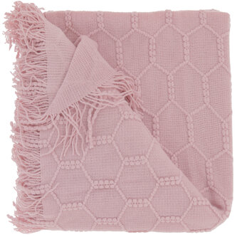 Hřejivý pléd s třásněmi Fee starorůžový