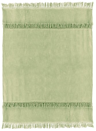 Lehký přehoz s třásněmi Saba světle zelený