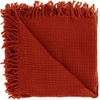 Hřejivý pléd s třásněmi Selien červený