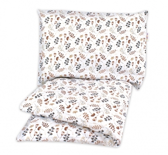 Dětské povlečení, bavlna 2D 140x200/70x80 - Louka, béžová/bílá; 140x200/70x80cm