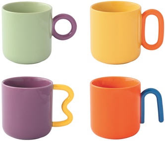 Sada čtyř porcelánových hrnků Creative Coloured