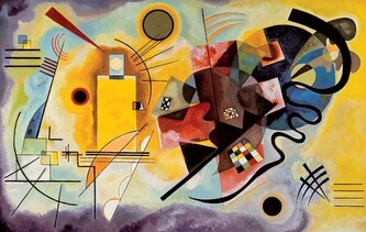 Umělecký tisk Žlutá, červená, modrá, Kandinsky, 30 × 24 cm