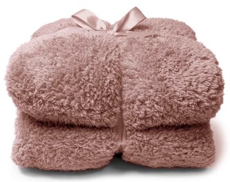 Heboučká deka Teddy starorůžová