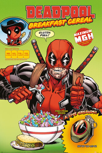 Plakát, Obraz - Deadpool - Cereal, 61 × 91.5 cm
