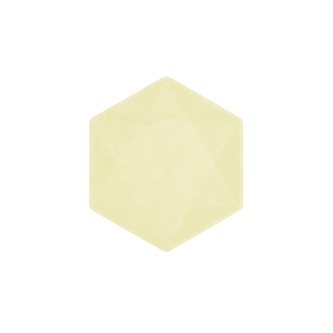 EKO - papírové talíře Hexagonal - Vert Decor, pastelově žluté - 15,8 x 13,7cm  6ks