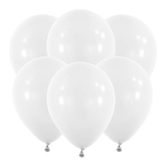 Latexové balonky 30 cm - bílé, 6 ks