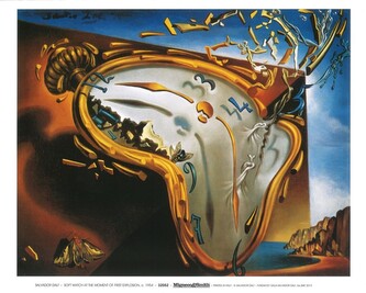 Umělecký tisk Měkké hodiny v okamžiku prvního výbuchu, 1954, Salvador Dalí, 70 × 50 cm