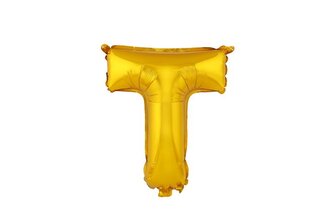 BALÓNEK PÍSMENKO "T", VEL.: CCA 30CM, MATNĚ ZLATÁ