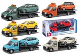 Auto/kamion Bburago odtahovka + auto 1:43 kov/plast 21cm,  6 barev, v krabičce 22x9x6,5cm