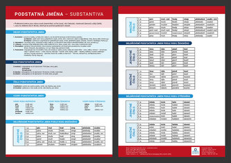 Podstatná jména - Přehledová tabulka učiva