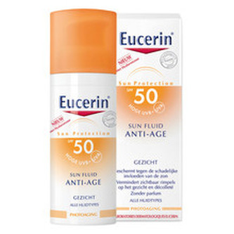 Eucerin Sun Fluid Anti-Age SPF 50 - Emulze na opalování na obličej proti vráskám 50 ml pro ženy