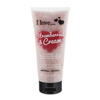 I Love Strawberries & Cream Exfoliating Shower Smoothie ( jahoda a jemný krém ) - Přírodní sprchový peeling 200 ml pro ženy