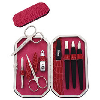 Dukas Luxusní manikúra z růžové eko kůže pro ženy