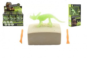 Malý archeolog dinosaurus svítící ve tmě+fosilie plast