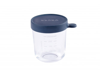 Kelímek na jídlo skleněný 250ml tmavě modrý