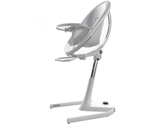 Židlička Moon 2G chrom / průhledná + opěrka nohou