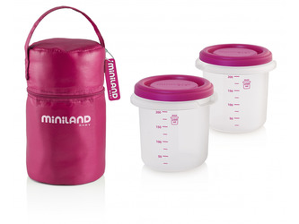 Termoizolační pouzdro + kelímky na jídlo Pink 2ks