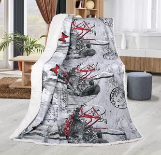 Přikrývka ABELA - romantika/šedý beránek - 150x200