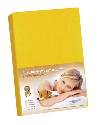 Jersey s elastanem - sytá žlutá - 200x220 cm